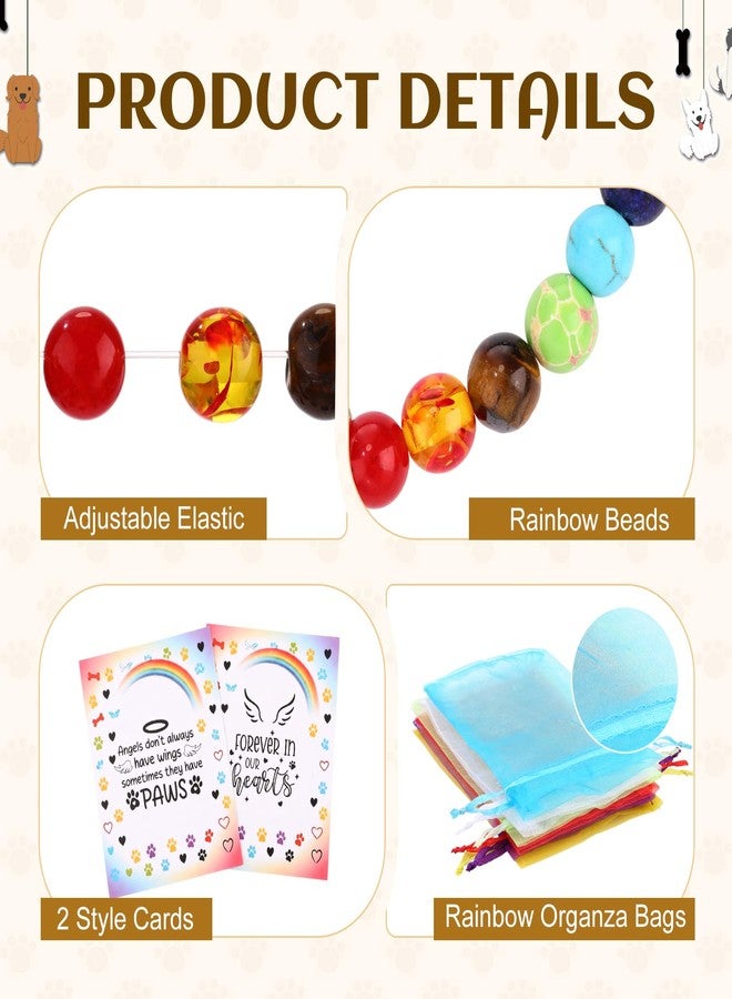 كينينج مجموعة كينينج التذكارية للحيوانات الأليفة، 18 قطعة، سوار جسر قوس قزح، 6 مجموعات، سوار تذكاري للكلاب، سوار تعاطف مع فقدان الحيوانات الأليفة، سوار تذكاري لسبعة شاكرات، هدية للنساء والرجال الذين فقدوا كلابهم وقططهم المحبوبة. - Image 5